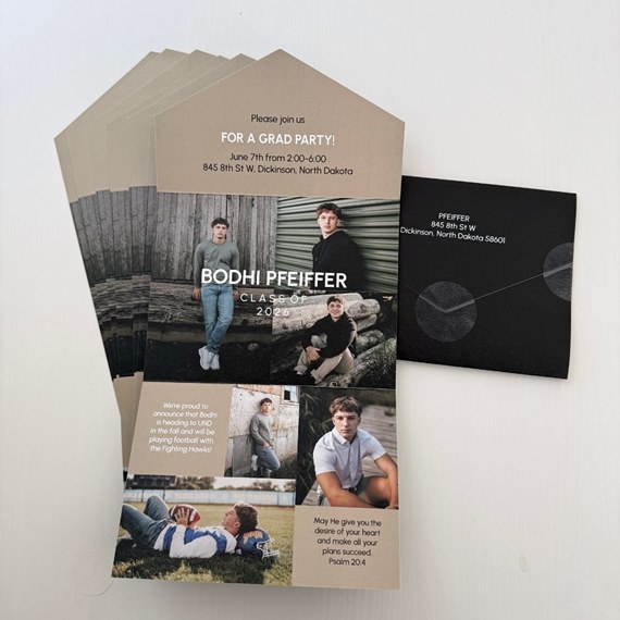 graduation invitation with photo collage and text